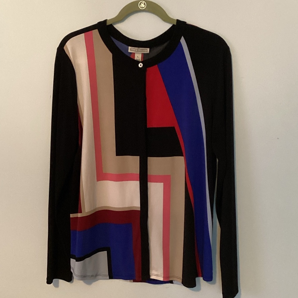 Dana Buchman Colorblock Button Down Shirt 🏹